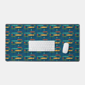 Retro-lijnen en -objecten bureaumat (Keyboard & Muis)