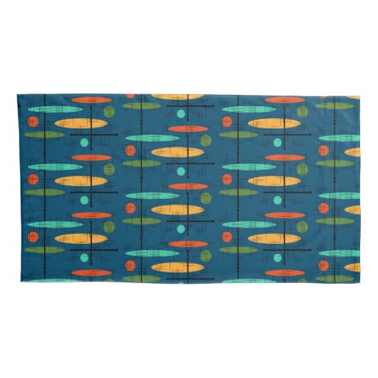 Retro-lijnen en -objecten kussensloop (Achterkant-Rechts)