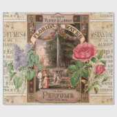 Retro Lila Roos parfumzeep Cadeaupapier (Vlak)