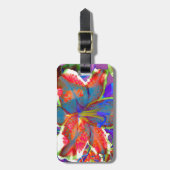 Retro Lily Bagagelabel (Voorkant verticaal)