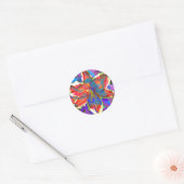 Retro Lily Ronde Sticker (Envelop)