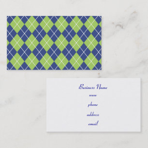Retro Lime Argyle Visitekaartjes