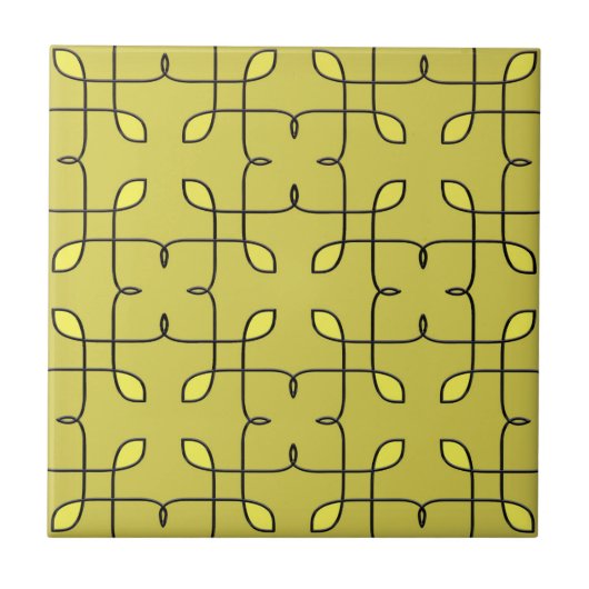 Retro Lime Green Ceramic Tile. Tegeltje (Voorkant)