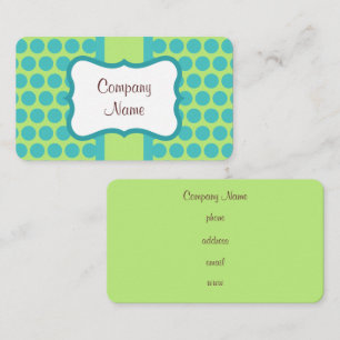 Retro Lime Turquoise Stippen Aangepaste Visitekaar Visitekaartje