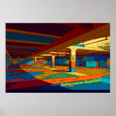 Retro Liminal Space Concept Digitale Kunst Poster (Voorkant)