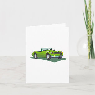 Retro limoengroene cabriolet sportwagen kaart