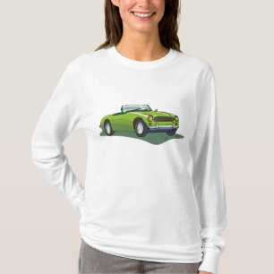 Retro limoengroene open sportwagen t-shirt
