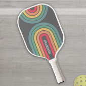 Retro Line Arch Pastel Rainbow-kleuren Aangepaste  Pickleball Paddle