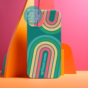 Retro Line Arch Pastel Rainbow-kleuren Aangepaste  Samsung Galaxy Hoesje