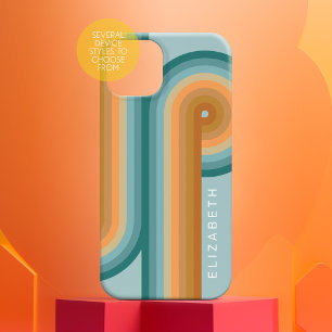 Retro Line Art Sunset Southwest Colors Cirkel Case-Mate iPhone 14 Hoesje