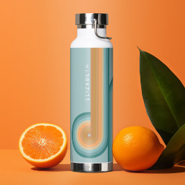 Retro Line Art Sunset Southwest Colors Cirkel Waterfles