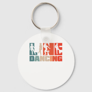 Retro Line Dansend  Western Land Dance Sleutelhanger