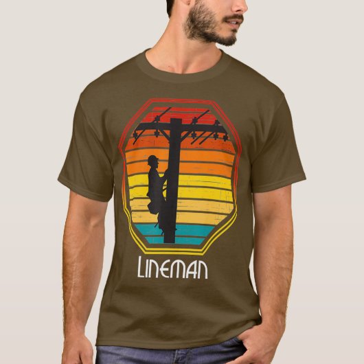  Retro Lineman Shirt Line Worker (Voorkant)