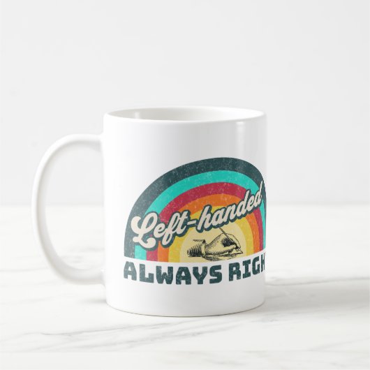 Retro linkshandig, altijd rechts koffiemok (Links)