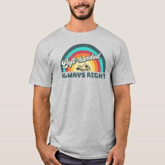 Retro linkshandig, altijd rechts t-shirt