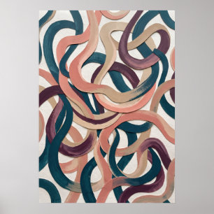 Retro Lint Abstract Patroon Poster