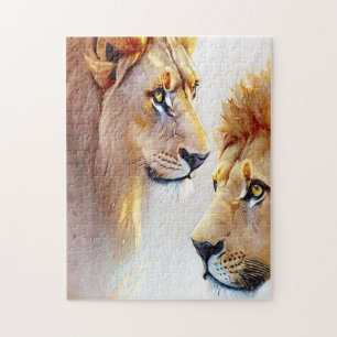 Retro Lion-Prints - Klassieke Wilde Muur Kunst Legpuzzel