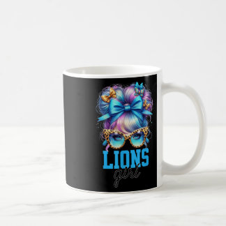 Retro Lions Meisje Messy Bun Sportfan Team Matchin Koffiemok