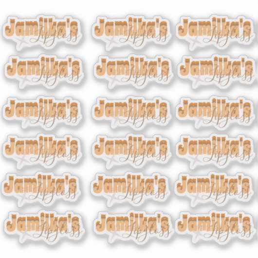 Retro Lipgloss Lip Imprint Logo Business Sticker (Voorkant)