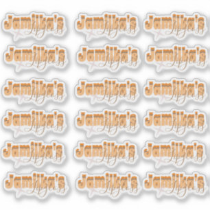 Retro Lipgloss Lip Imprint Logo Zakelijke Sticker