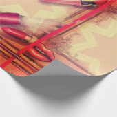 Retro-lippenstift Cadeaupapier (Hoek)