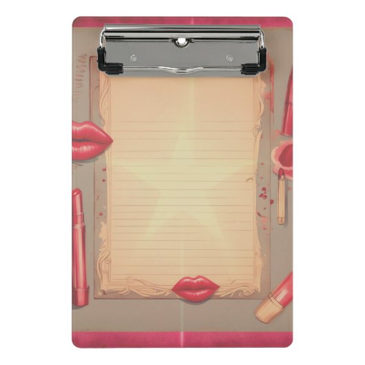 Retro-lippenstift Mini Klembord (Voorkant)