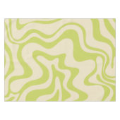 Retro Liquid Swirl Abstract Licht Limoen Beige Tafelkleed (Voorkant (Horizontaal))