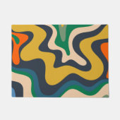 Retro Liquid Swirl Abstract Patroon Deurmat (Voorkant)
