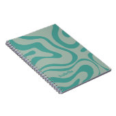 Retro Liquid Swirl Abstract Patroon Gepersonalisee Notitieboek (Rechterzijde)