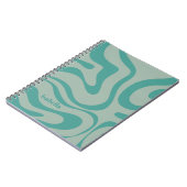 Retro Liquid Swirl Abstract Patroon Gepersonalisee Notitieboek (Linkerzijde)