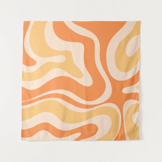 Retro Liquid Swirl Abstract Patroon in zacht Sinaa Wandkleed (Voorkant)
