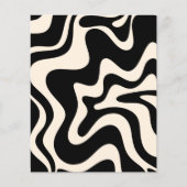 Retro Liquid Swirl Abstract Pattern Black Cream (Voorkant)