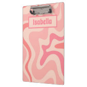 Retro Liquid Swirl Abstract Roze Aangepast Klembord (Links)