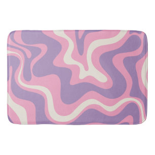 Retro Liquid Swirl Groovy Abstract Paars Roze Badmat