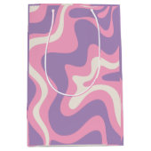 Retro Liquid Swirl Groovy Abstract Paars Roze Medium Cadeauzakje (Voorkant)