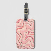 Retro Liquid Swirl Groovy Roze Abstract Patroon Bagagelabel (Voorkant (verticaal))