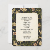 retro lire patroon op zwarte party nodigen kaart (Voorkant)