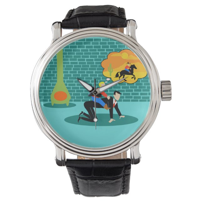 Retro Little Cowboy Watch Horloge (Voorkant)