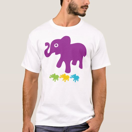 Retro Little Elephants T-shirt (Voorkant)