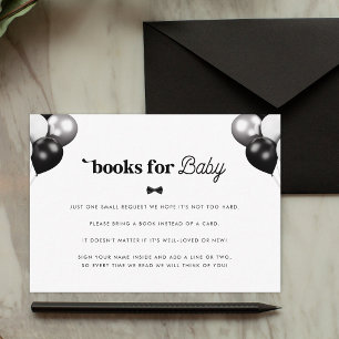 Retro Little Gentleman Boy Boeken voor Baby shower Informatiekaartje