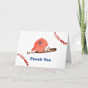 Retro LIttle Slugger Honkbal Jongens Baby Shower Bedankkaart