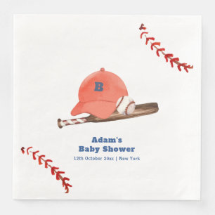 Retro LIttle Slugger Honkbal Jongens Baby Shower Servet