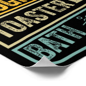 Retro Live Lachbroodrooster Bath Skeleton Grappig  Poster (Hoek)