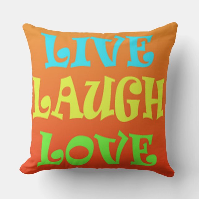 Retro Live Laugh Love Coussin (Recto)