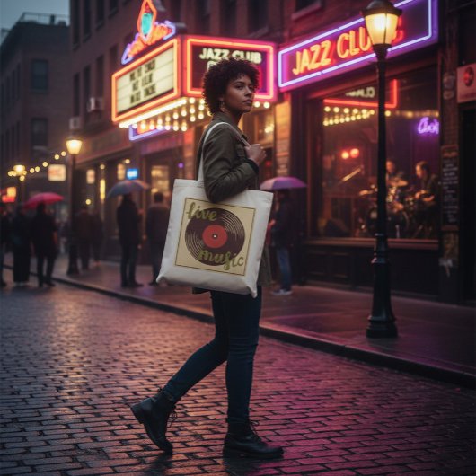 Retro Live Music Vinyl Record Sac fourre-tout