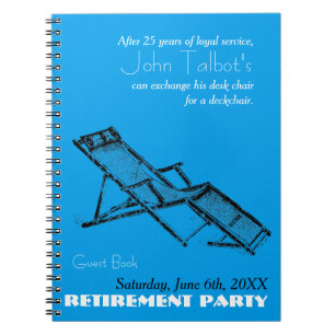 Rétro livre d'invité bleu de partie de retraite