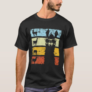 Retro Llama Alpaca met zonnebrillen Kijk naar Vint T-shirt