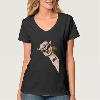 Retro Llama Dames T-shirt Llama Liefhebbers voor k