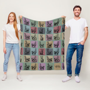 Retro Llama Deken Gezellig Alpaca Dier voor Gift