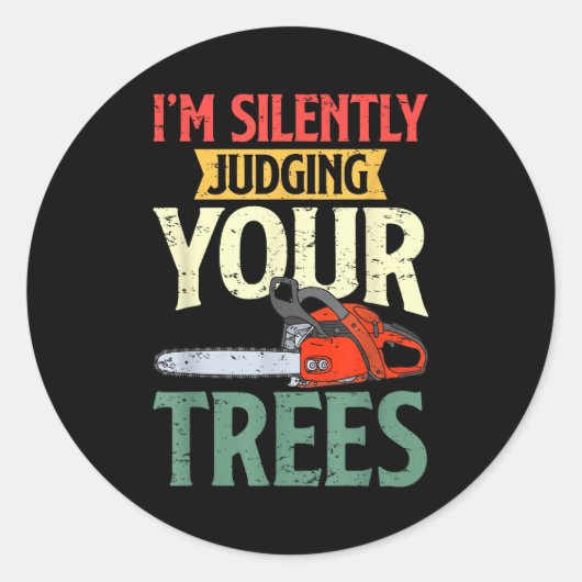 Retro Logger Lumberjack Arborist Dad Apparel Co. S Ronde Sticker (Voorkant)